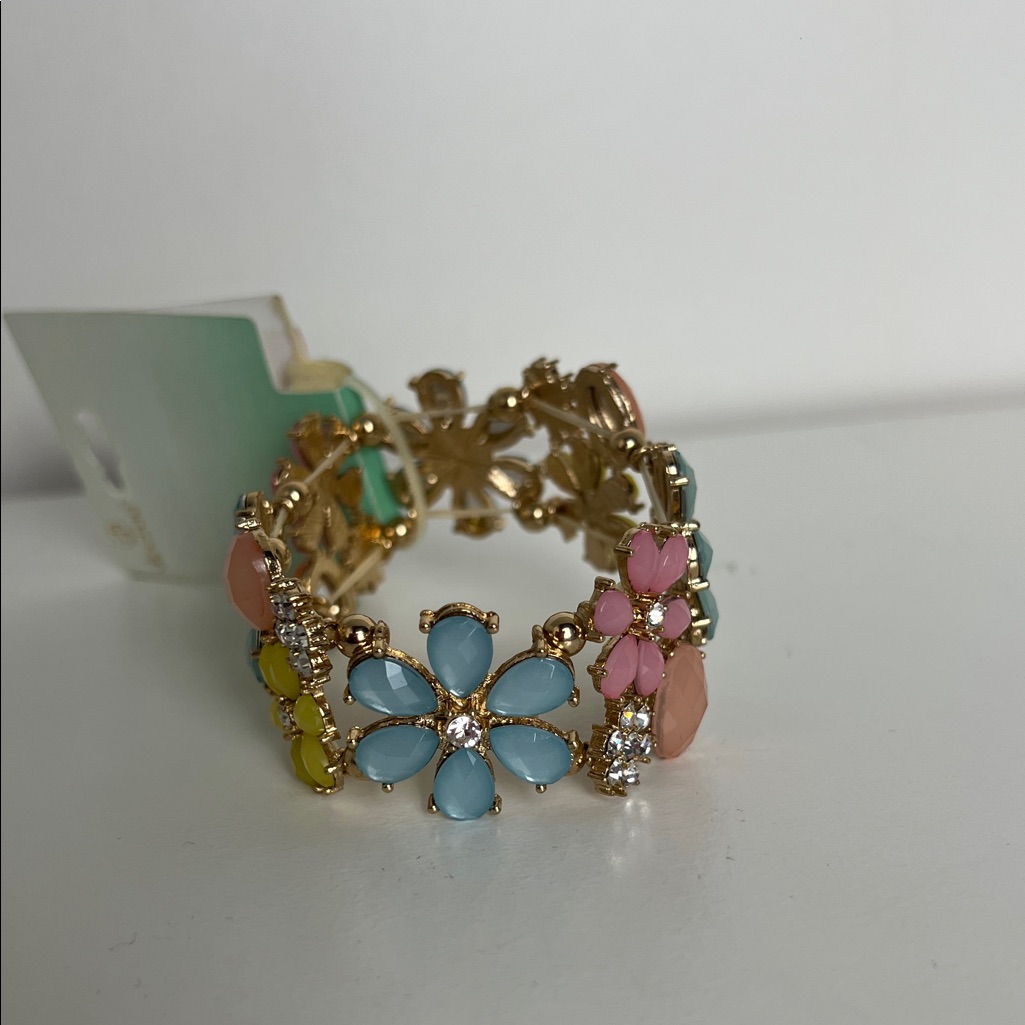 Decree Gold Bracelet With Blue Pink And Yellow Accents 10$
